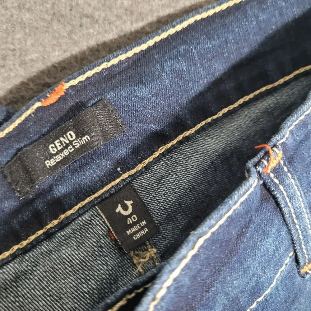 True Religion size 40 Geno Relaxed Slim denim jeans dark wash